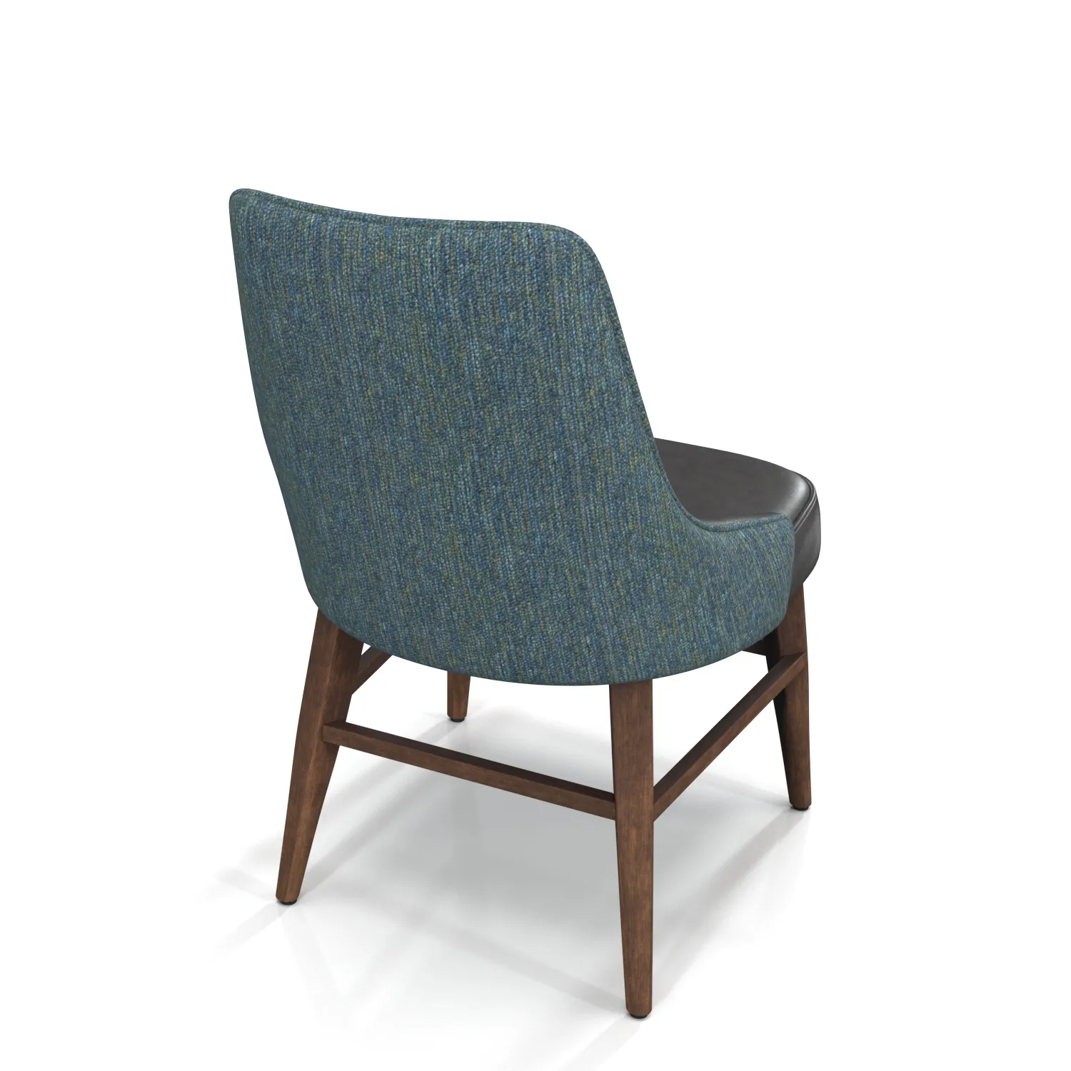 Leather Fabric Wood Base Dining Chair PBR 3D Model_06